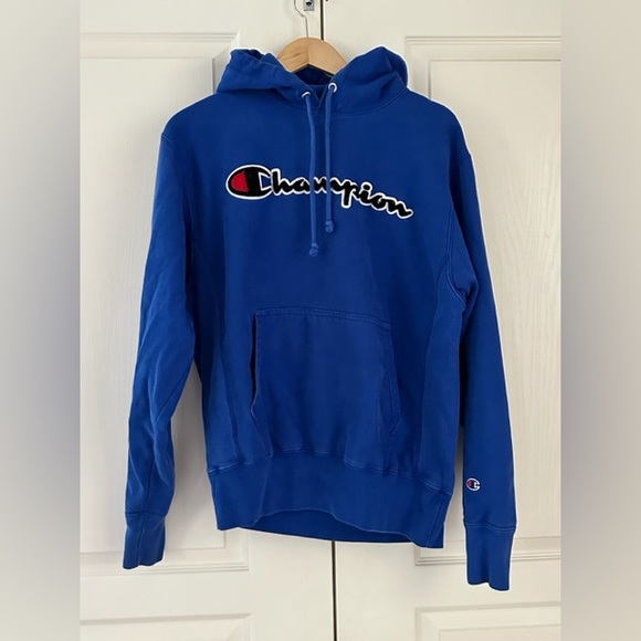Champion Reverse Weave Blue Hoodie M - Picture 1 of 7